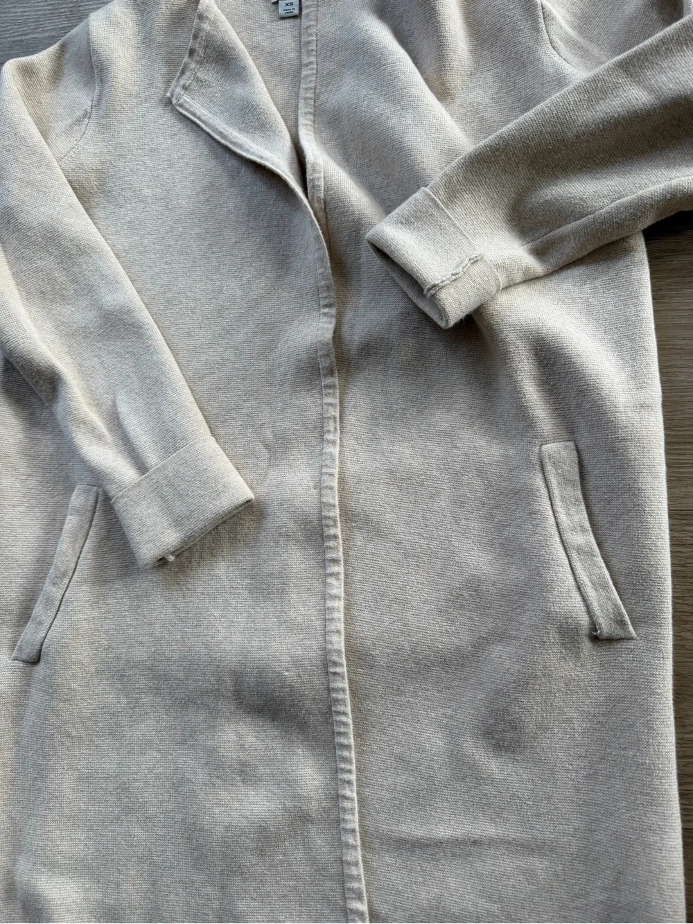 J. Crew Women's Light Taupe Open-Front Knit Cardigan